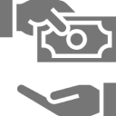 Transaction icon with two hands
