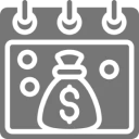 Calendar with money bag icon