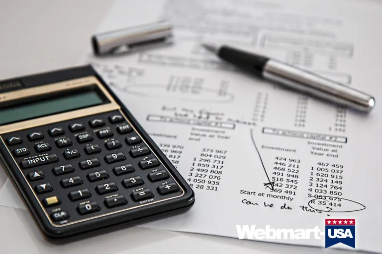 Office supplies on financial papers