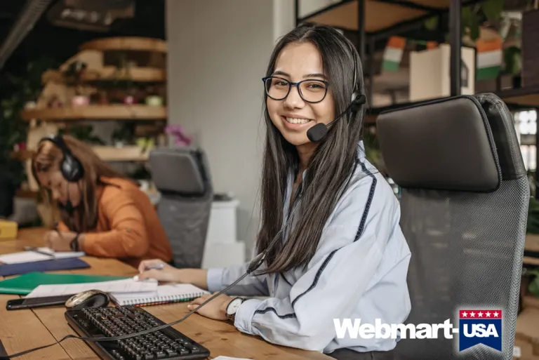 Customer service representative at work